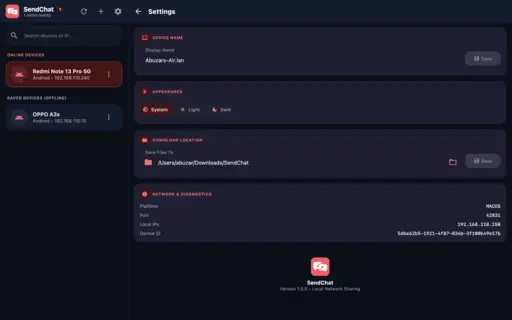 SendChat app screenshot 2
